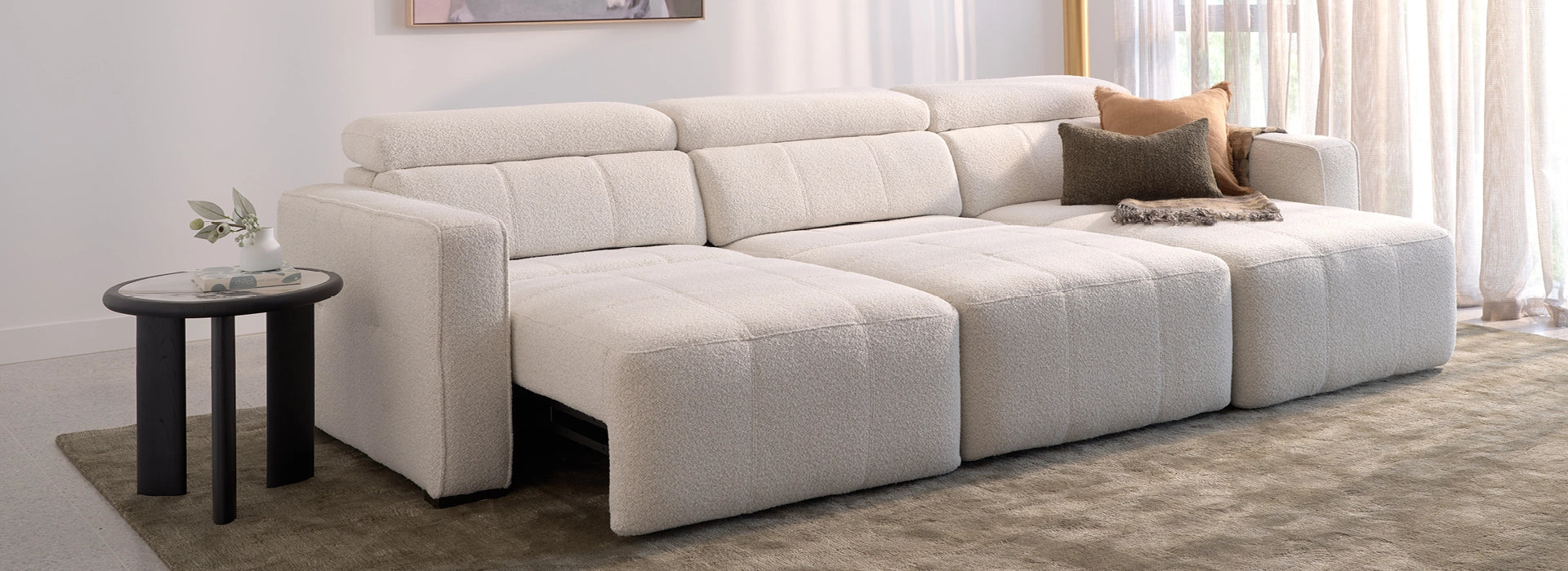 Adele 3.5 Seater | Fabric | Triple Electric Sliding Seats