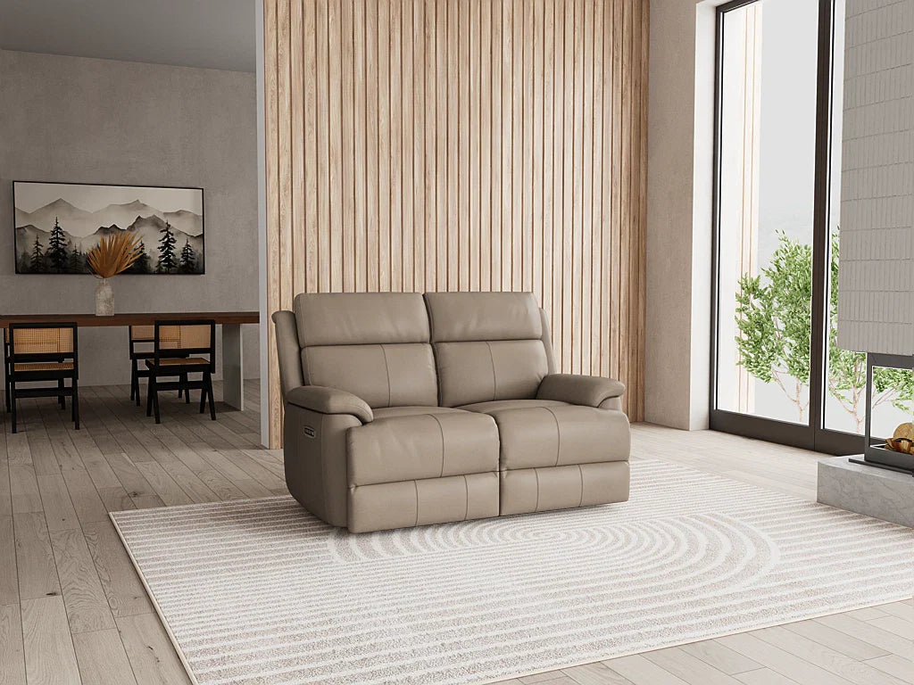 Allure 2 Seater Dual Electric Recliner With Powered Lumbar Action - Leather