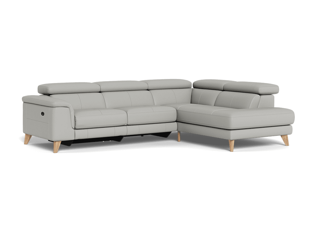 Kelly 2.5 Seater Plus Right Corner Terminal Electric Recliner With Adjustable Headrests - Leather