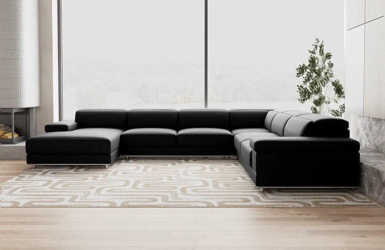 Alyra 6 Seat Corner Modular With Glide Out Seats And Adjustable Headrests - Left Chaise