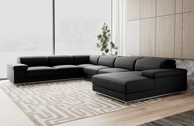 Alyra 6 Seat Corner Modular With Glide Out Seats And Adjustable Headrests - Right Chaise