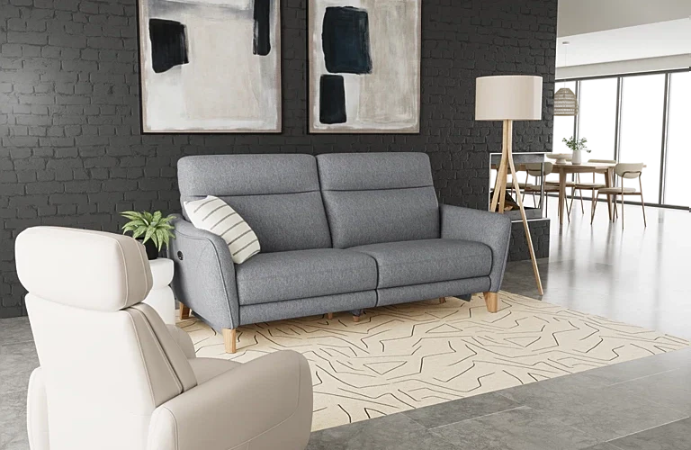 Amalfi 2.5 Seater Dual Electric Recliners - Fabric