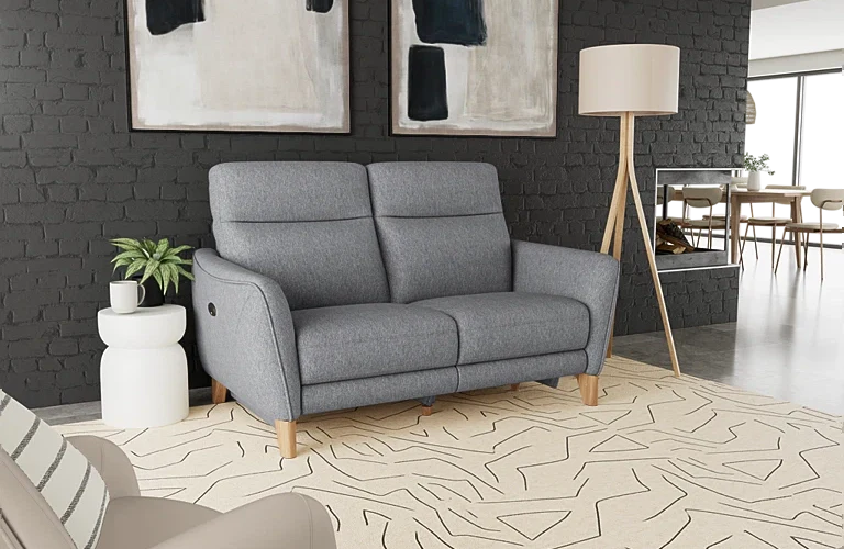 Amalfi 2 Seater Dual Electric Recliners - Fabric