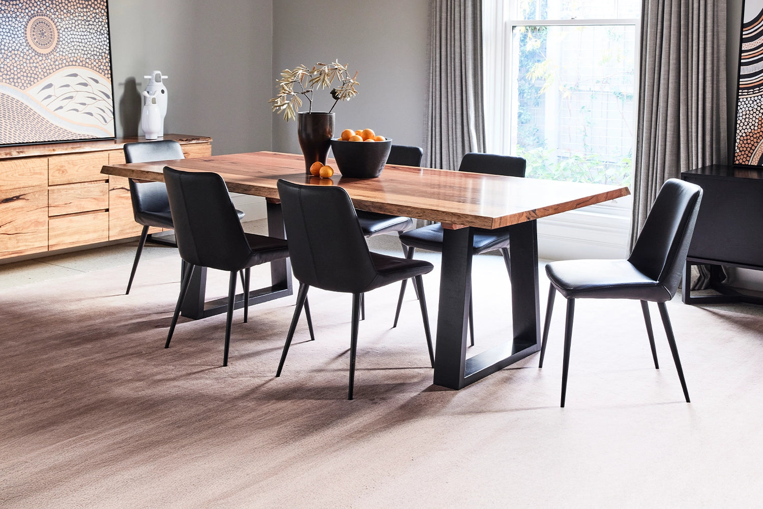 Laguna Dining Chair - Black Leather