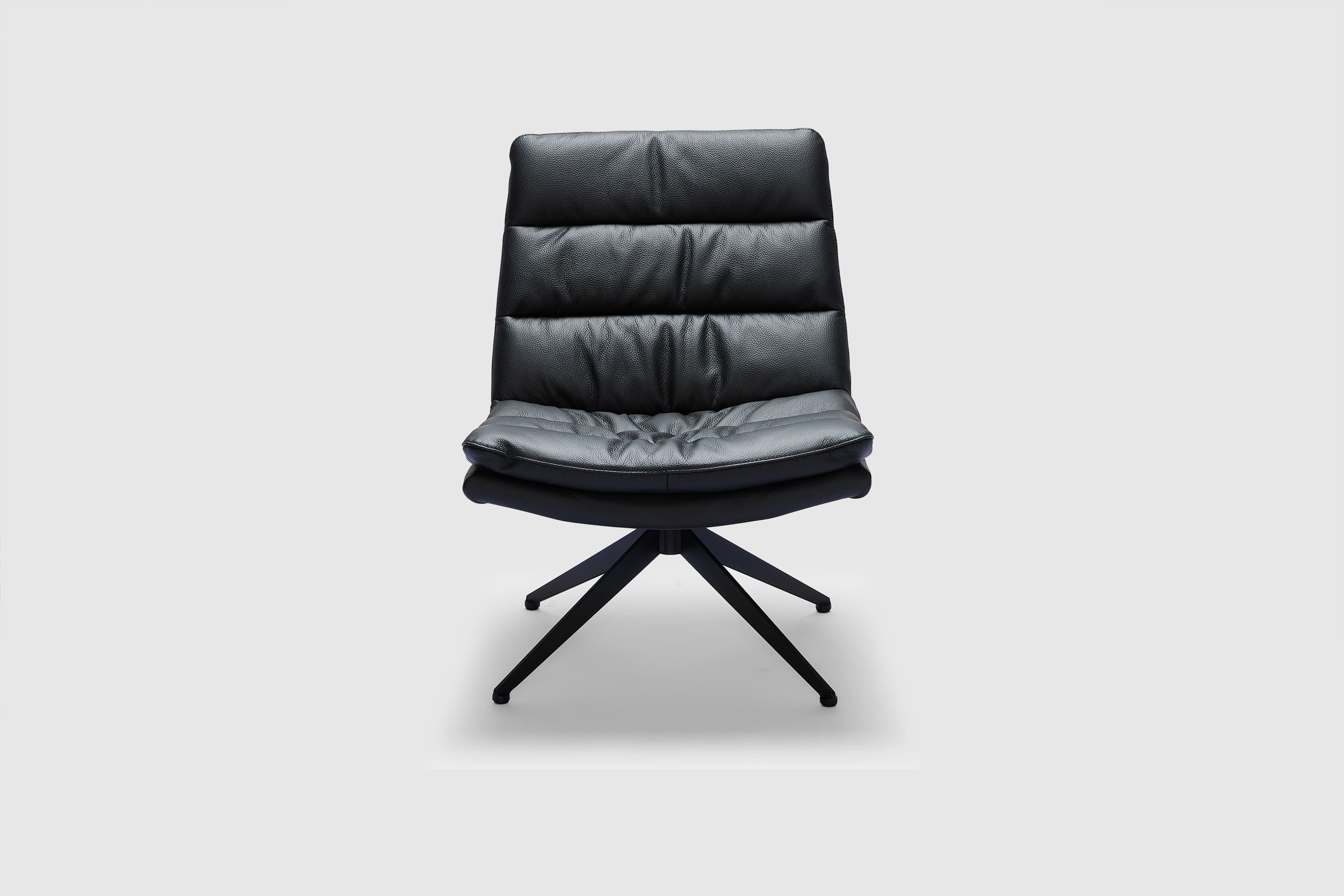 Bonita Swivel Chair - Black Leather