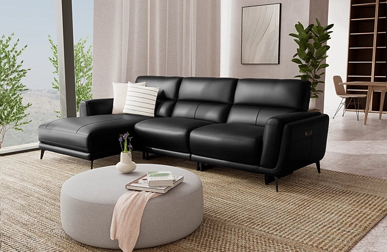 Bello 2.5 Seat Plus Left Chaise Electric Recliner With Telescopic Headrest