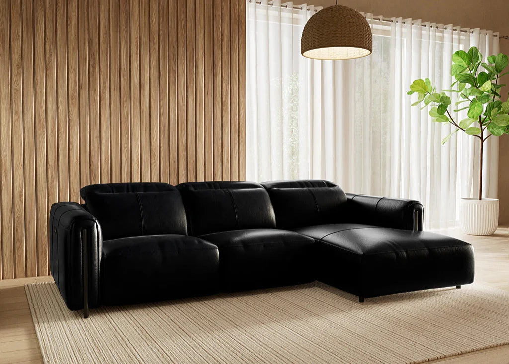 Velo 2.5 Seater Electric Recliner With Electric Headrest And Left Chaise - Leather