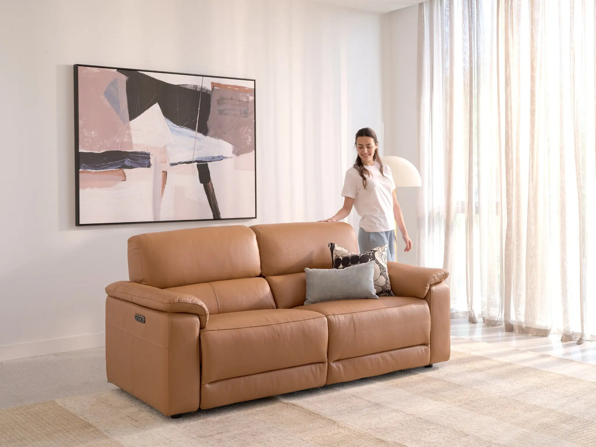 Zara 2.5 Seater | Leather | Dual Electric Recliners & Telescopic Headrests