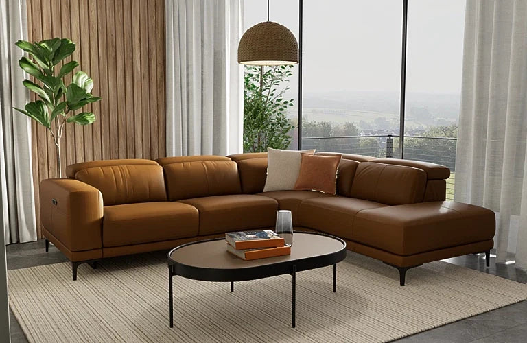 Emotion 2.5 Seater Left Corner Terminal With Electric Recliner And Electric Headrest - Leather