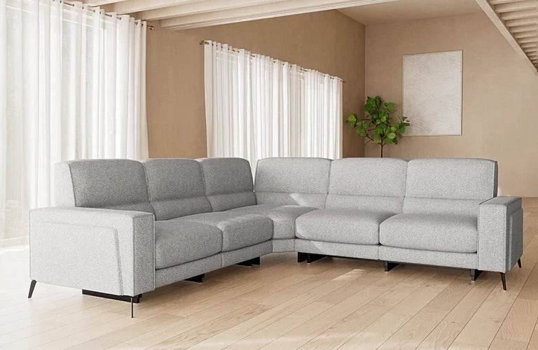 Evoque 5 Seat Corner Modular With Electric Recliners And Telescopic Headrests - Fabric