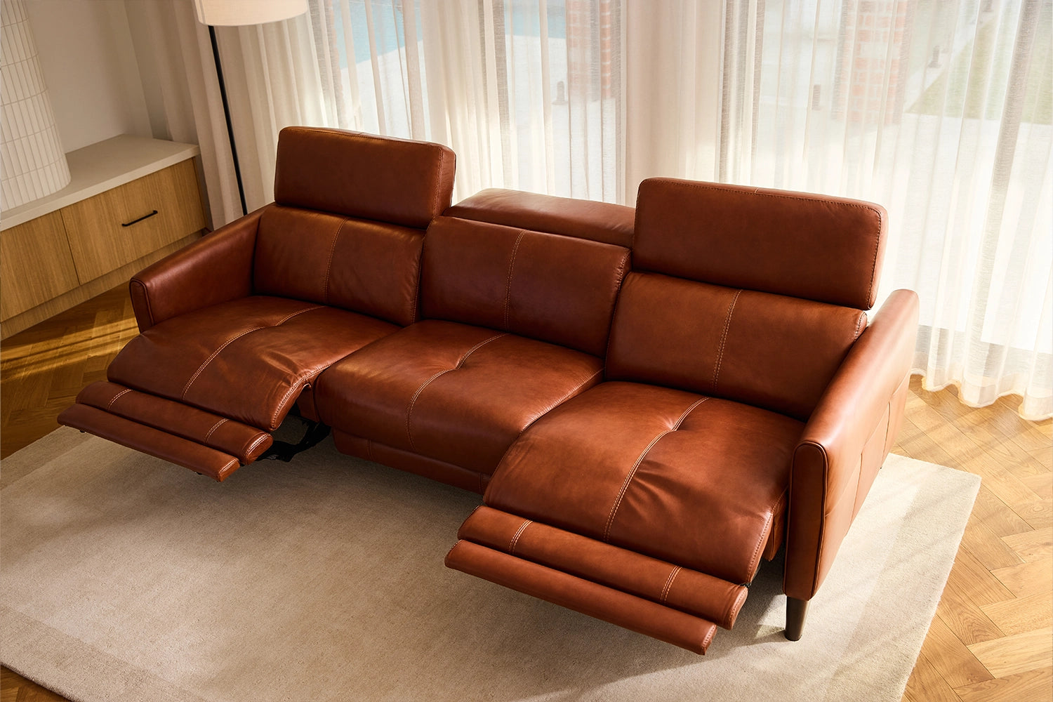 Franklin 3.5 Seater Dual Electric Recliners And Electric Headrests