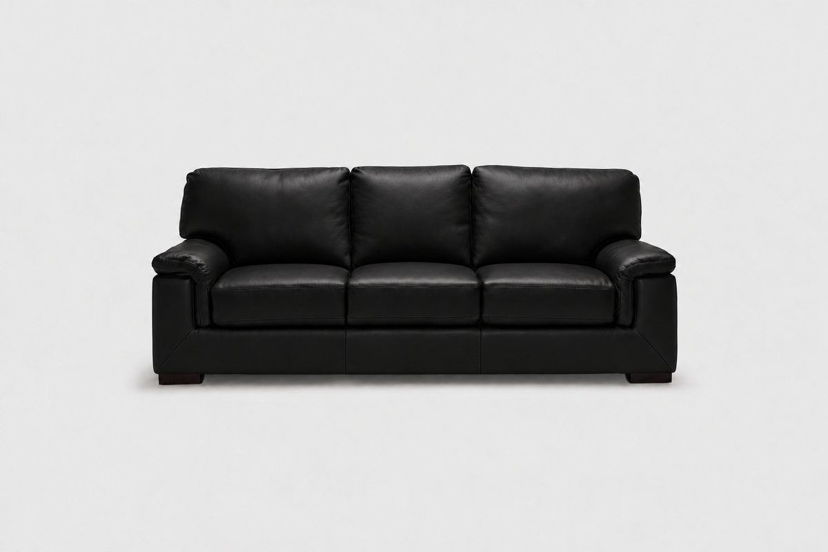 Haven 3 Seater | Premium Black Leather