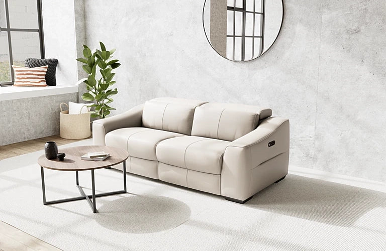 Kennedy 2.5 Seater Dual Electric Recliners And Electric Headrests - Leather