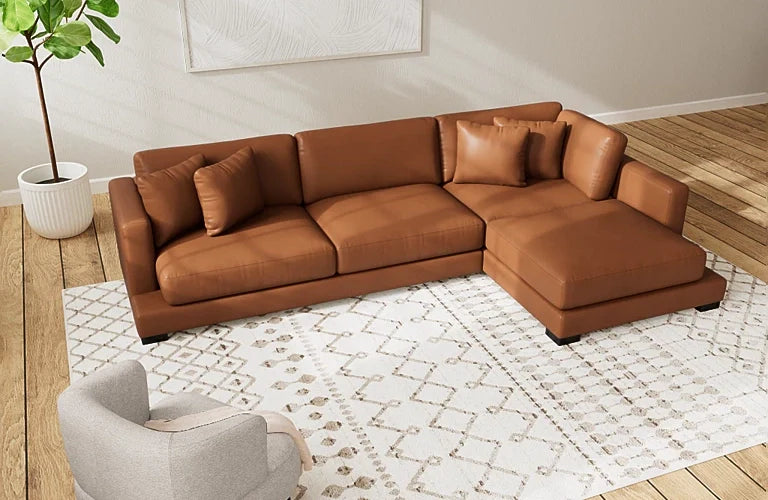 Kimona 3 Seater Plus Right Chaise - Leather