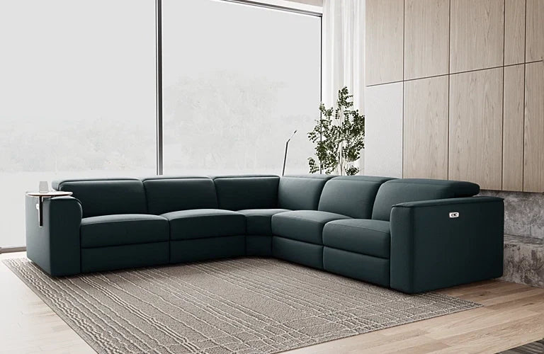 Morelli 5 Seat Corner Modular With Electric Recliners And Electric Headrests - Fabric