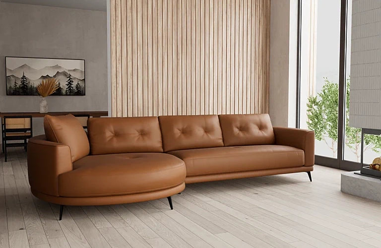 Senorita 2.5 Seater + Circular Chaise Left - Leather