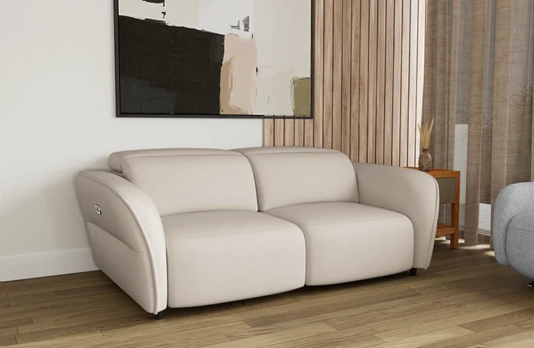 Serena 2.5 Seater Dual Electric Recliners With Electric Headrests - Leather