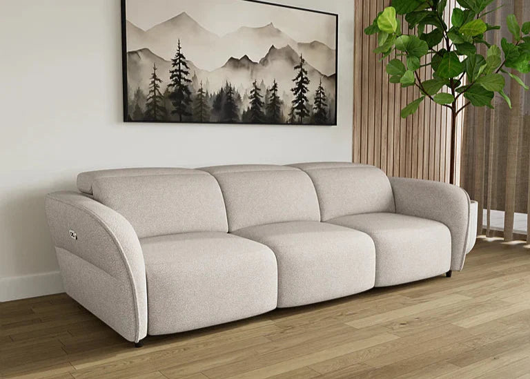 Serena 3.5 Seater Dual Electric Recliners With Electric Headrests - Fabric