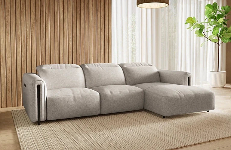 Velo 2.5 Seater Electric Recliner With Electric Headrest And Right Chaise - Fabric