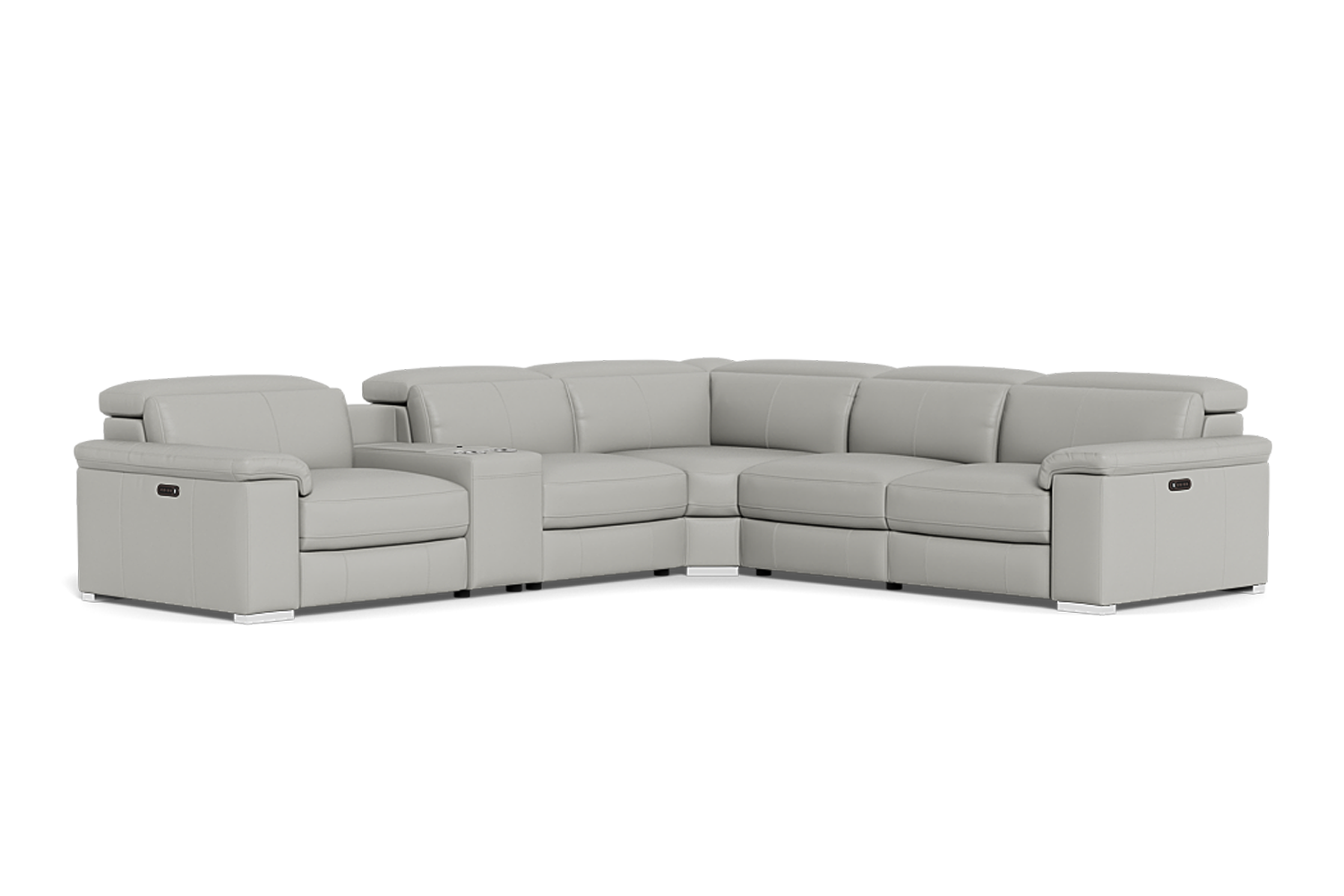 Adelphi 5 Seat Corner Modular With Electric Recliners And Electric Headrests - Leather