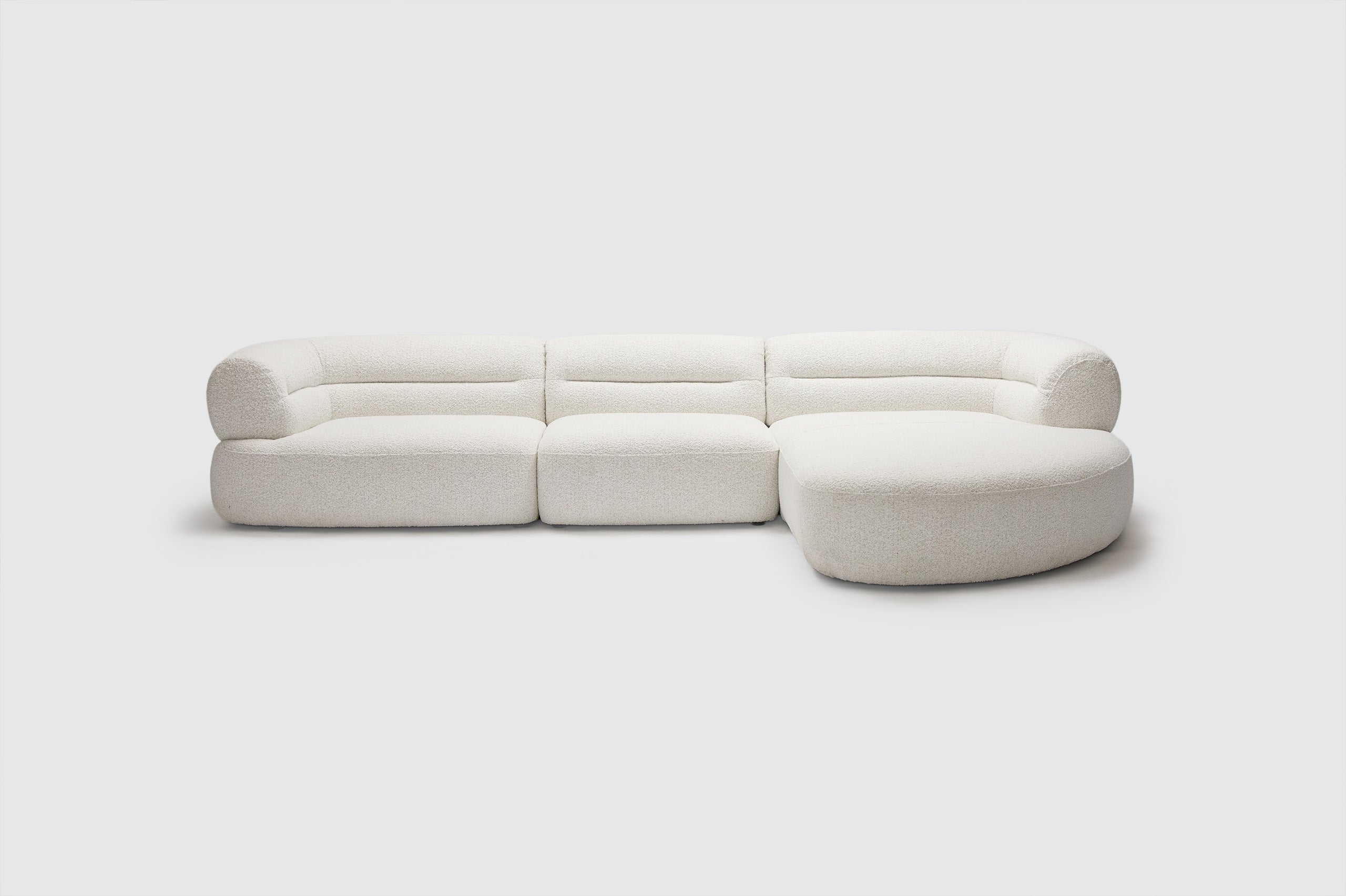 Zazi 3 Seater + Chaise | Boucle Fabric