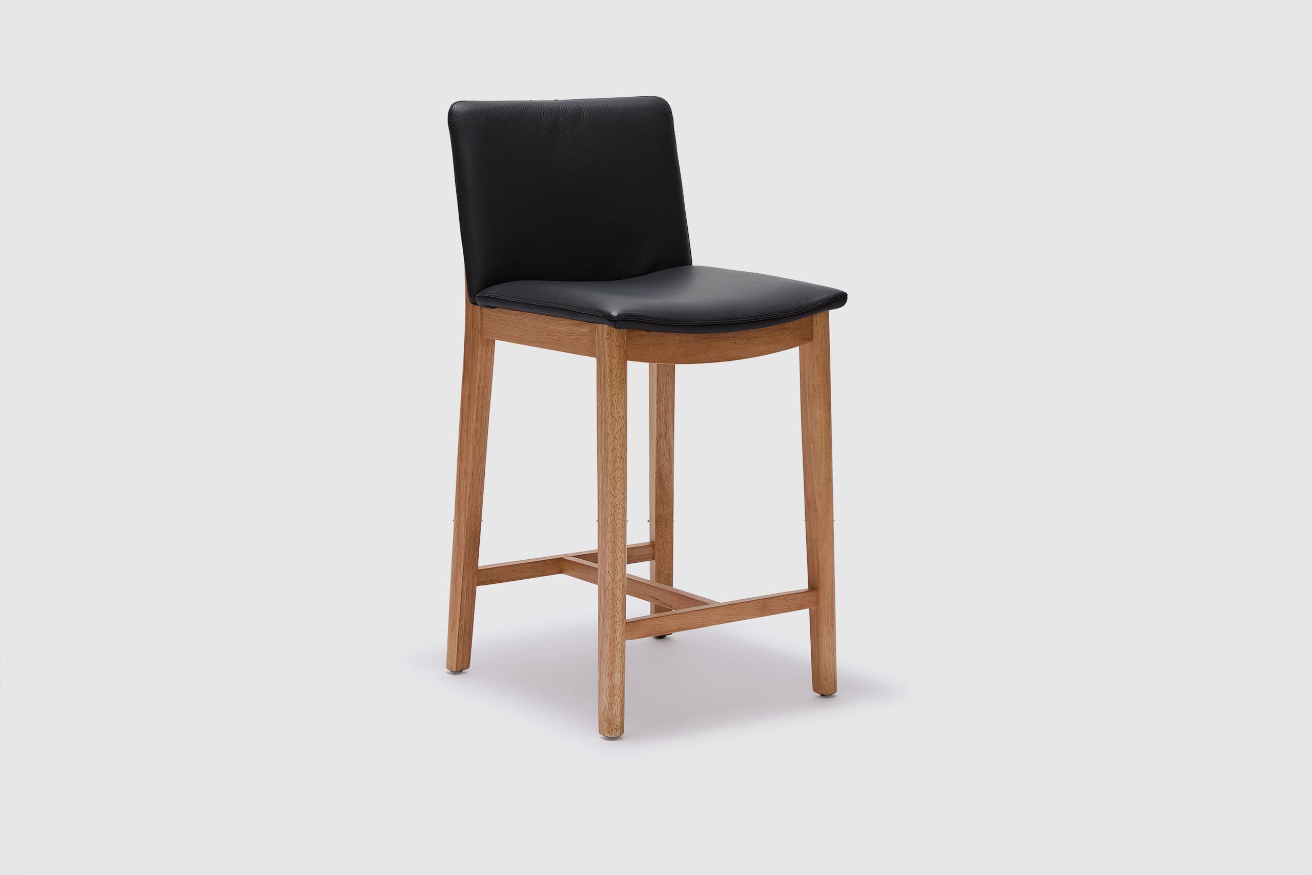 Tevez Bar Stool - Black Leather