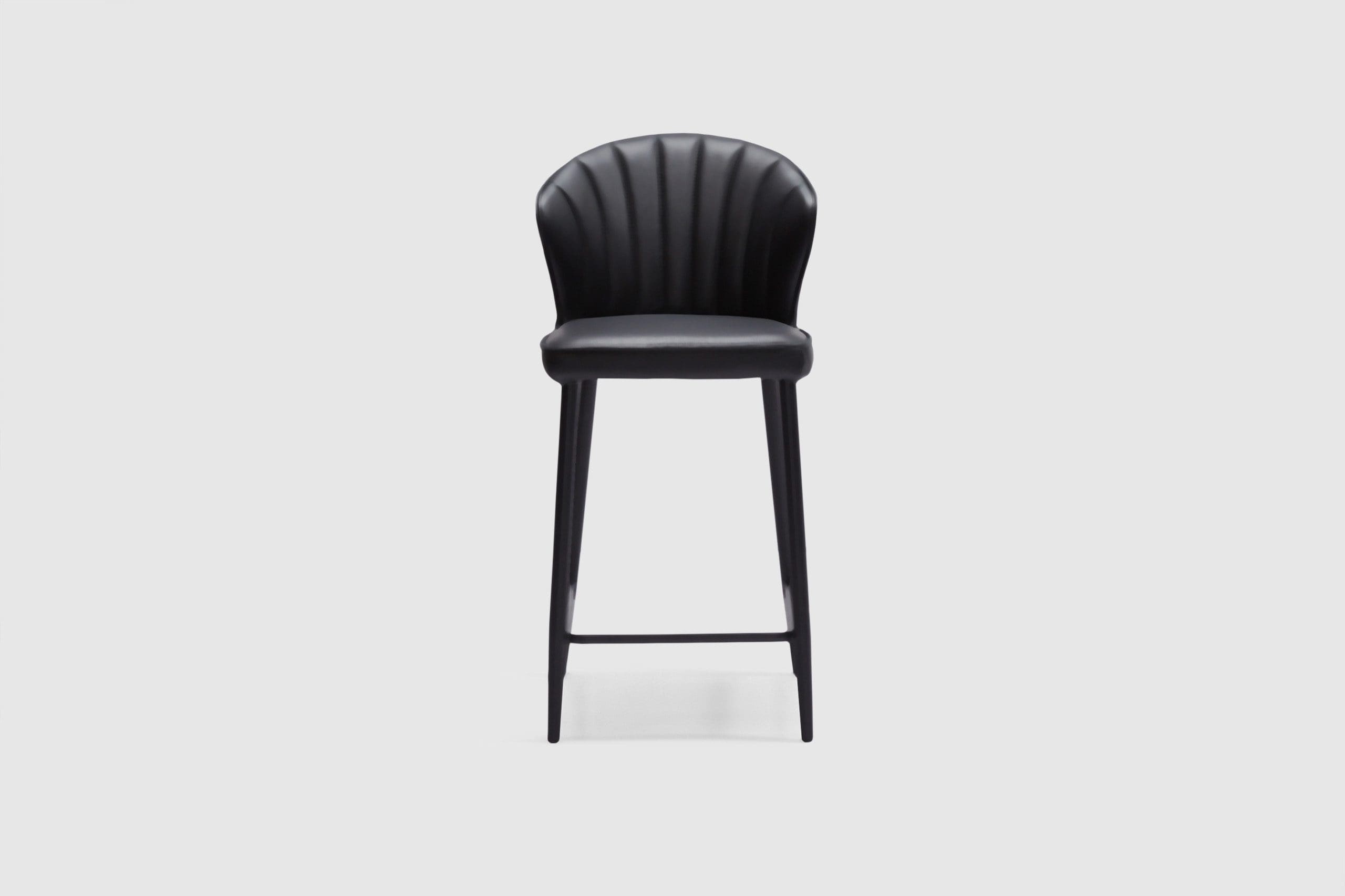 Charlotte Bar Stool - Black Leather