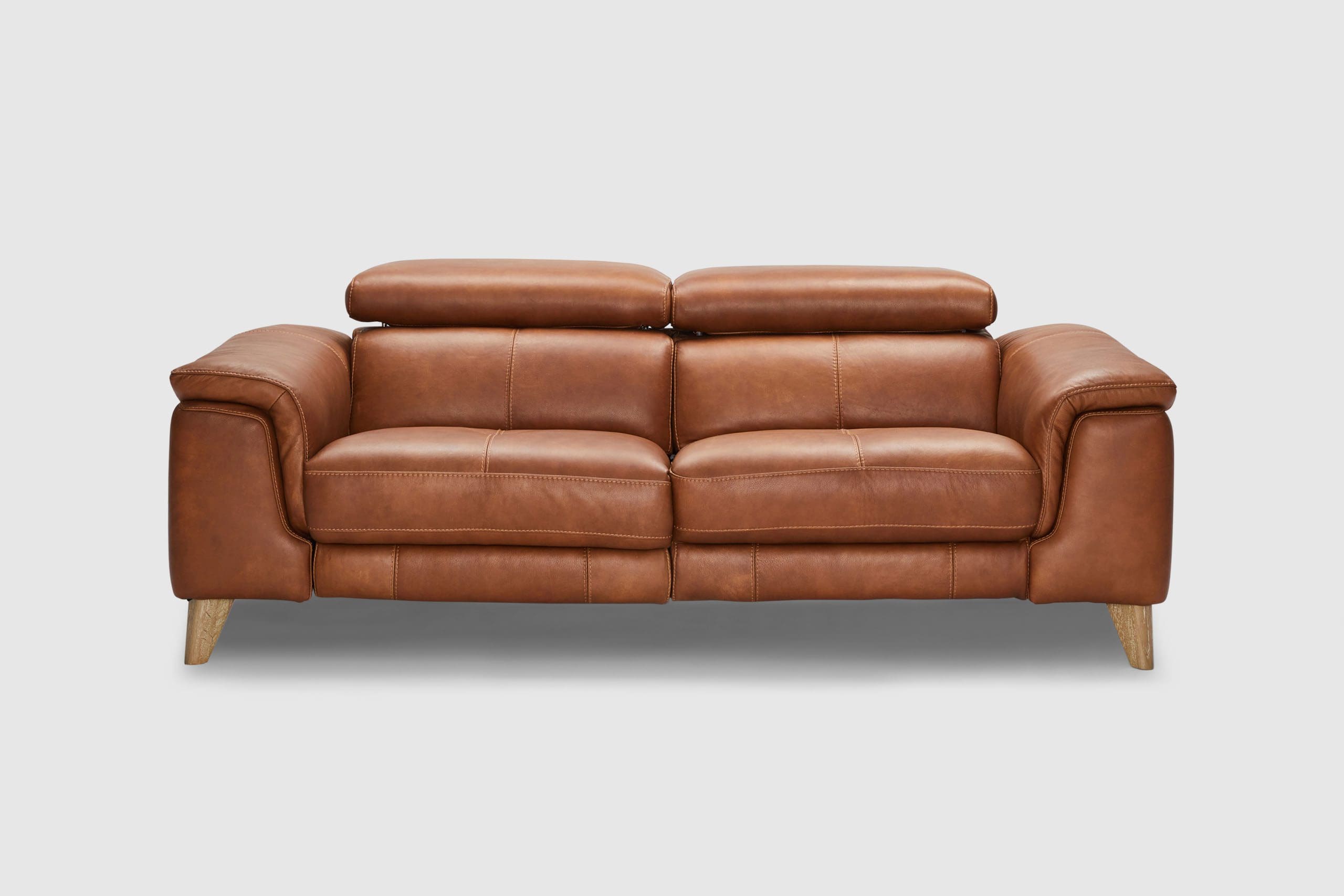 Kelly 2.5 Seater Dual Electric Recliners And Adjustable Headrests - Vintage Leather