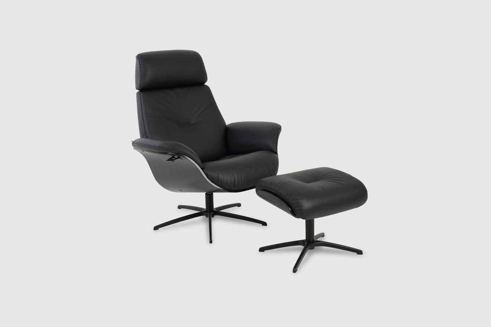Falcon Fjords Recliner Chair & Ottoman - Leather