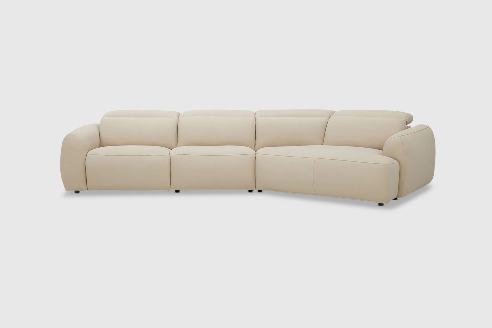 Sabine 2.5 Seater + Angled Chaise | Premium Leather | Electric Recliner & Electric Headrest