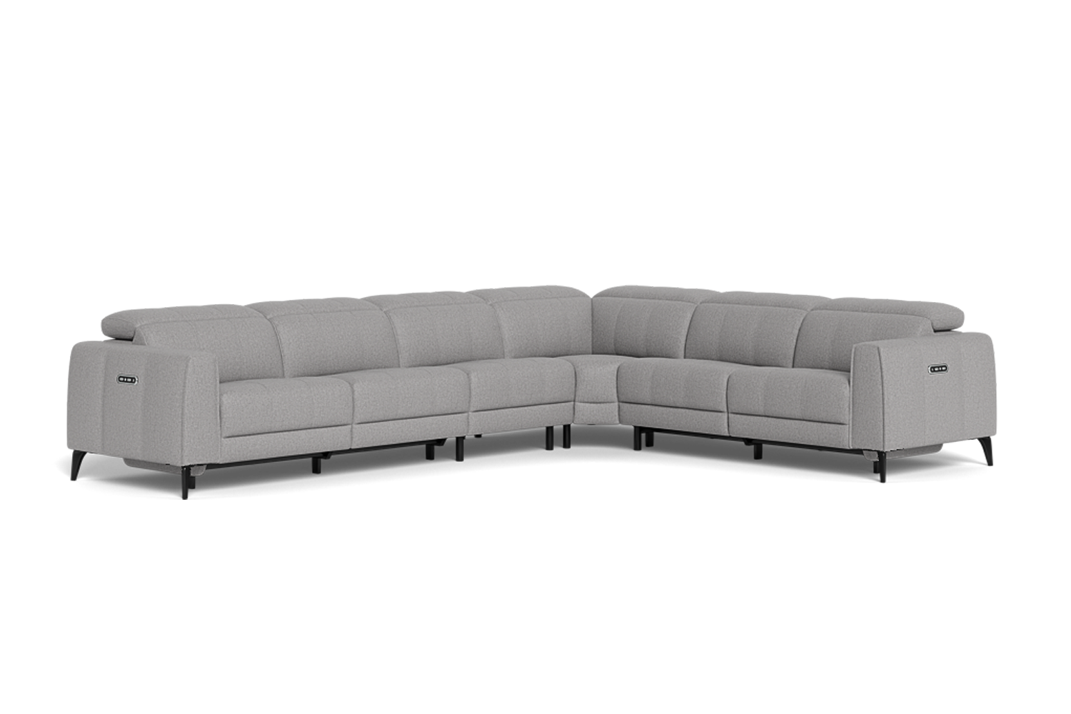 Belini 6 Seat Corner Modular With Electric Recliners And Electric Headrests - Fabric