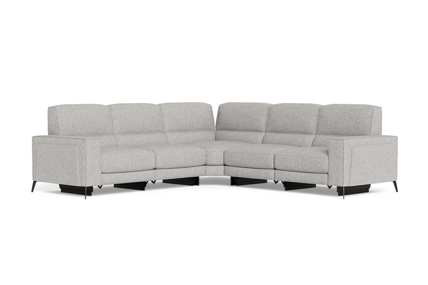 Evoque 5 Seat Corner Modular With Electric Recliners And Telescopic Headrests - Fabric