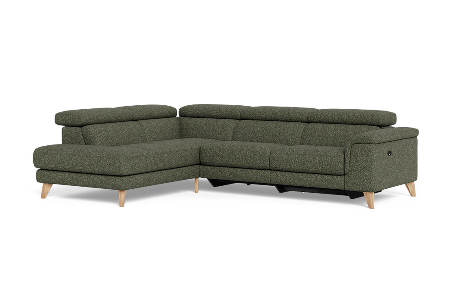 Kelly 2.5 Seater Plus Left Corner Terminal Electric Recliner With Adjustable Headrests - Fabric