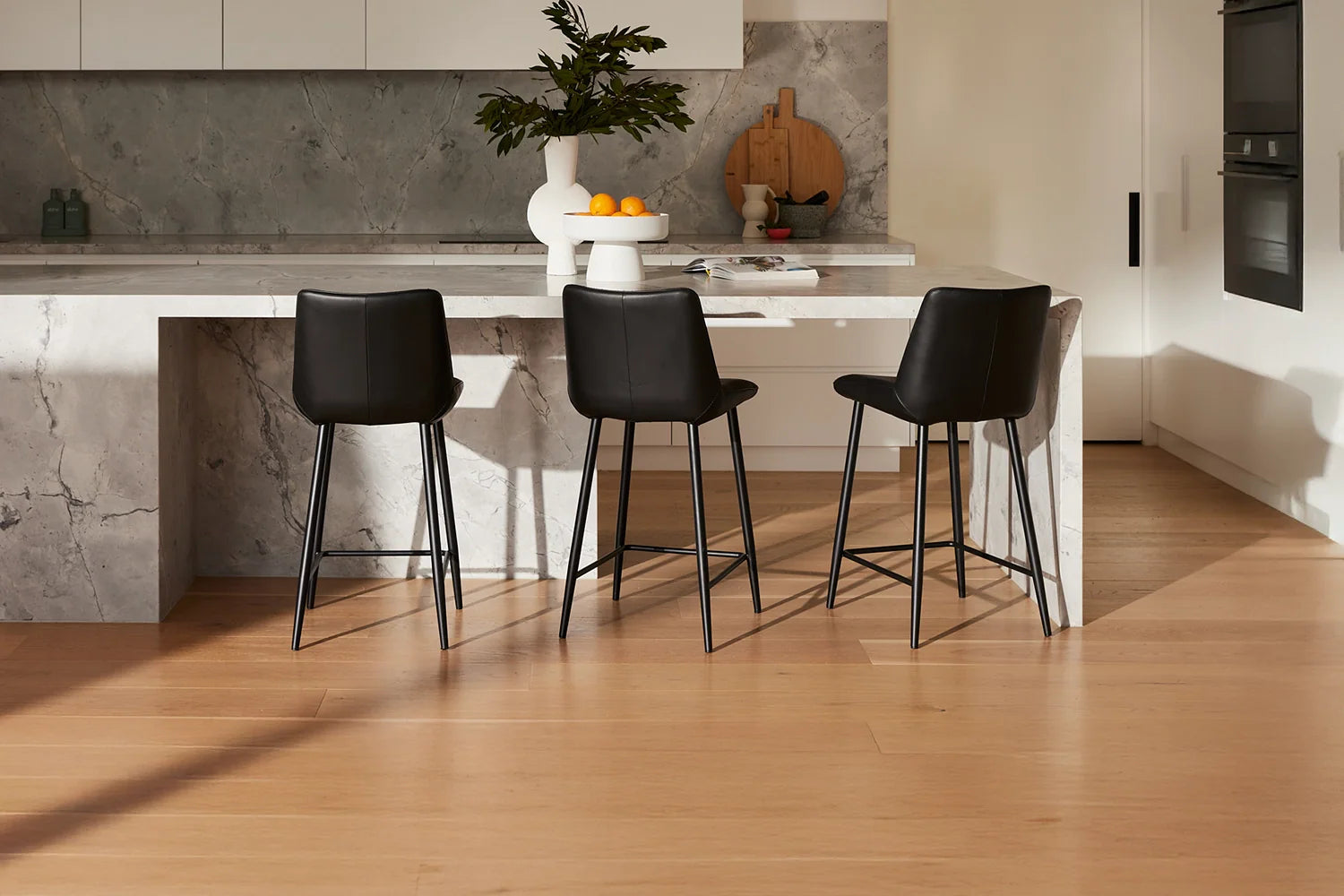 Laguna Bar Stool - Black Leather