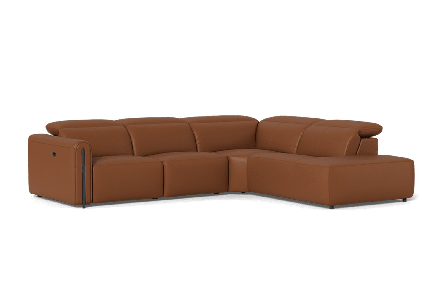 Midas 2.5 Seater Plus Right Corner Terminal Electric Recliner With Adjustable Headrests - Leather