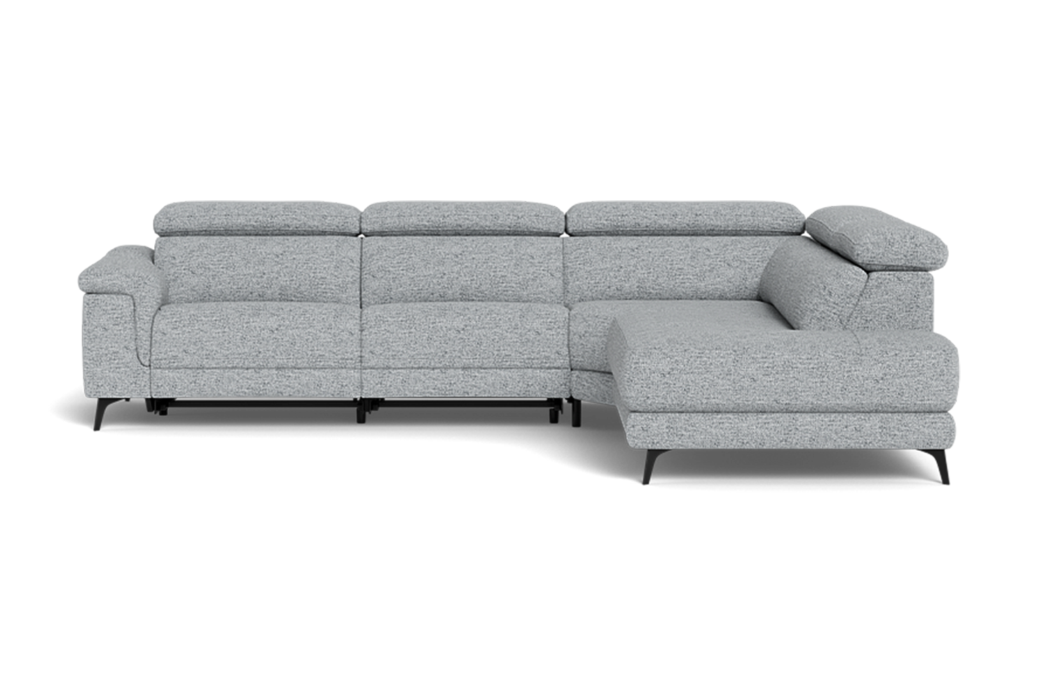 Santa Monica 3 Seater Right Corner Terminal Electric Recliner With Adjustable Headrest - Fabric