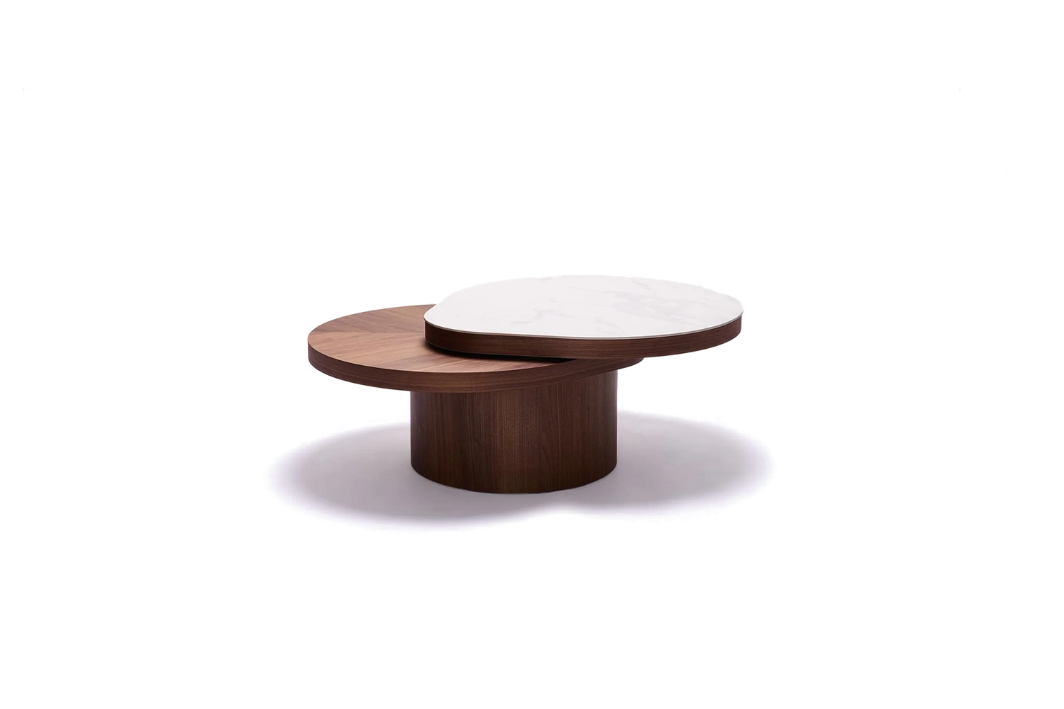 Tear Drop Coffee Table - Walnut/Ceramic