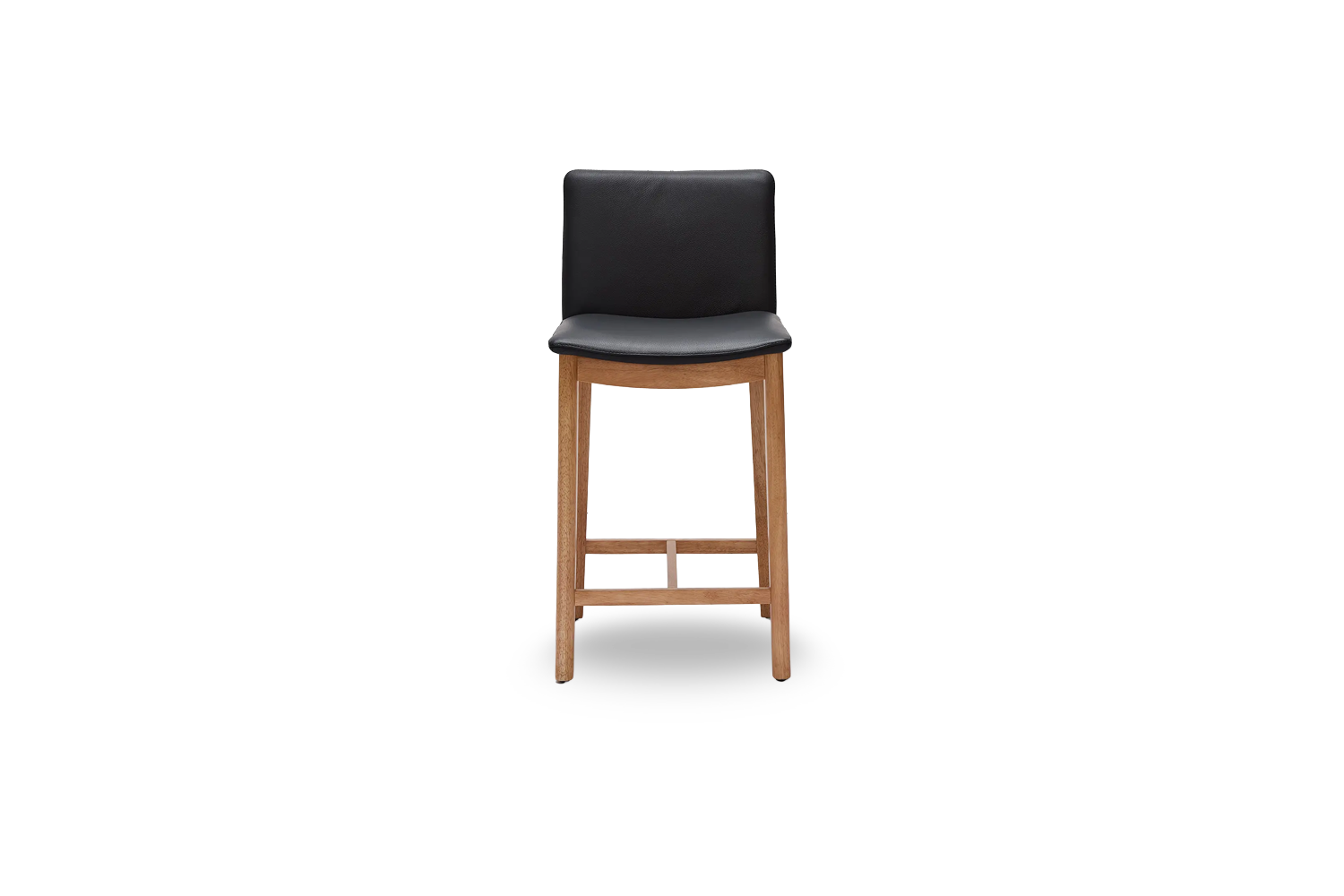Tevez Bar Stool - Black Leather