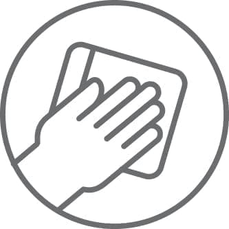 Regularly wipe timber to remove dust and dirt