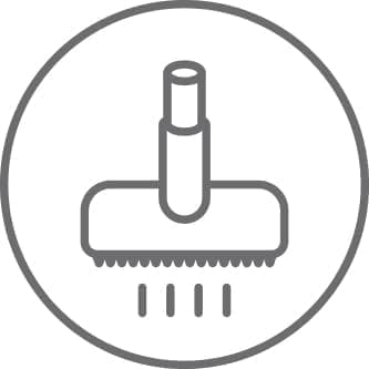 Regularly vacuum fabric or wipe leather to remove dust and dirt