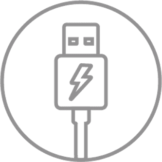 Product comes with built-in USB charger for charger cables.