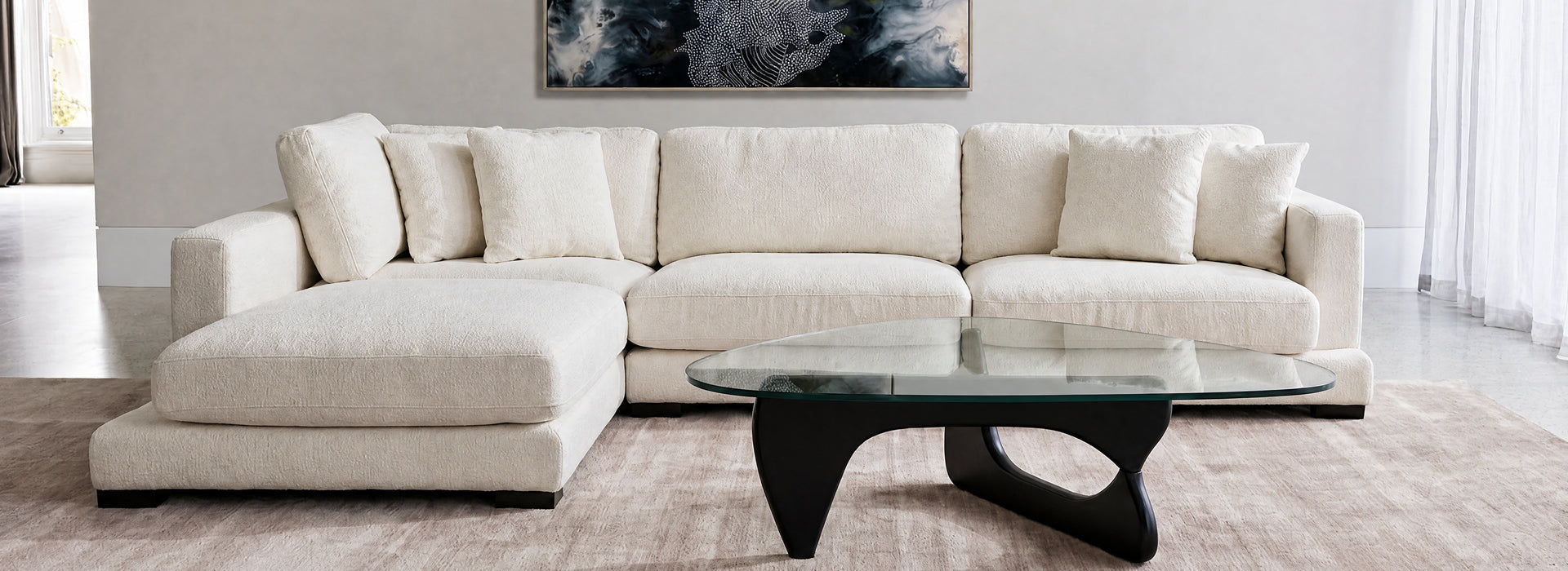 Kimona 3 Seater + Left Chaise  | Fabric