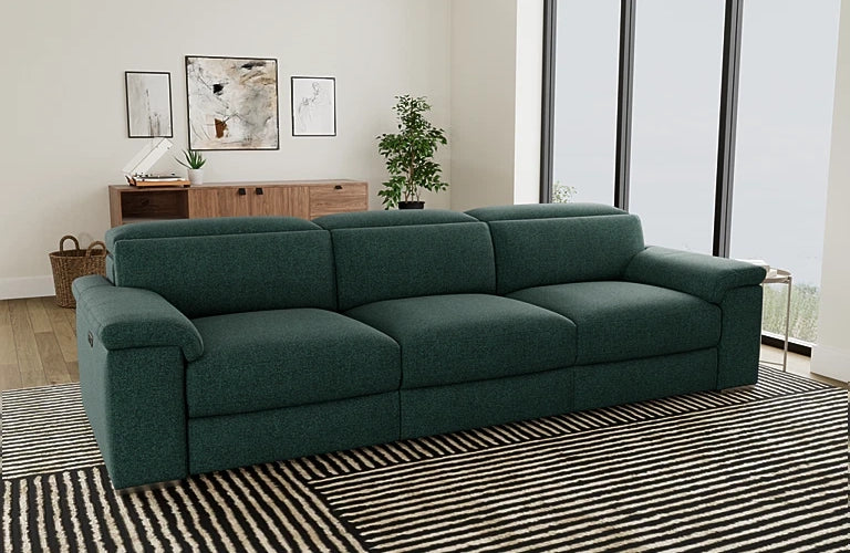 Adelphi 3.5 Seat Dual Electric Recliners With Electric Headrests - Fabric