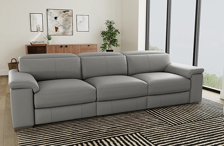 Adelphi 3.5 Seat Dual Electric Recliners With Electric Headrests - Leather