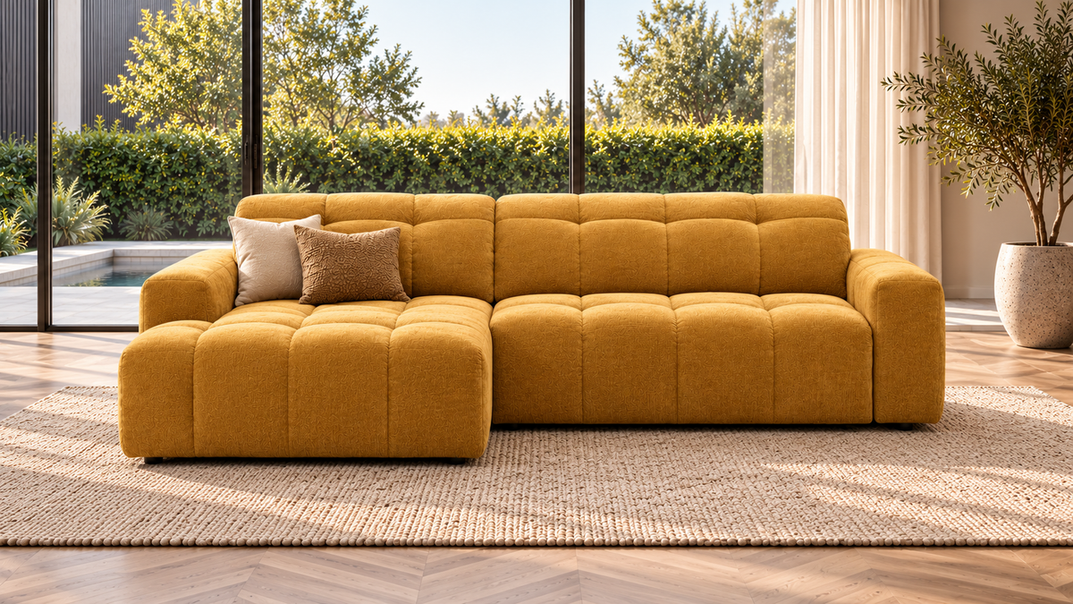 Kyro 2.5 Seater + Chaise | Fabric | Dual Electric Sliding Seats