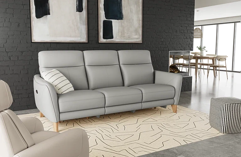 Amalfi 3 Seater Dual Electric Recliners - Leather