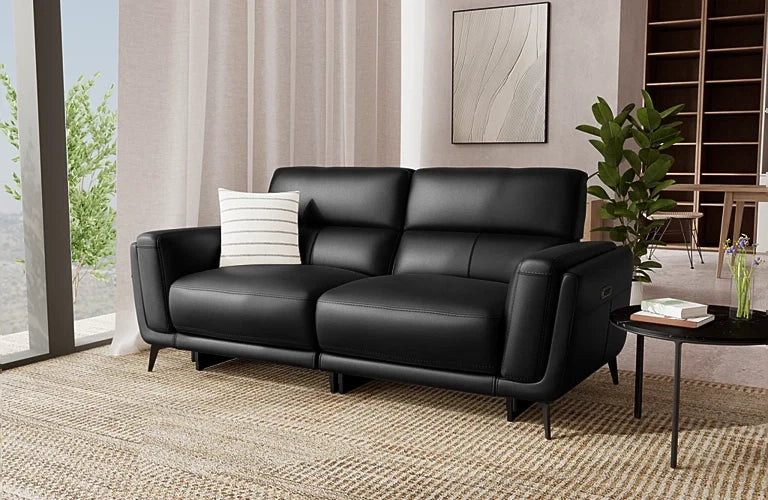 Bello 2.5 Seater Dual Electric Recliners With Telescopic Headrests - Leather