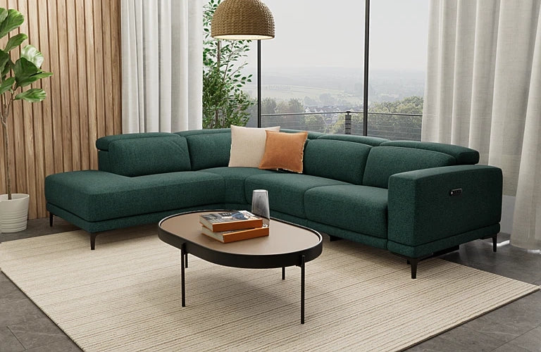 Emotion 2.5 Seater Left Corner Terminal With Electric Recliner And Electric Headrest - Fabric