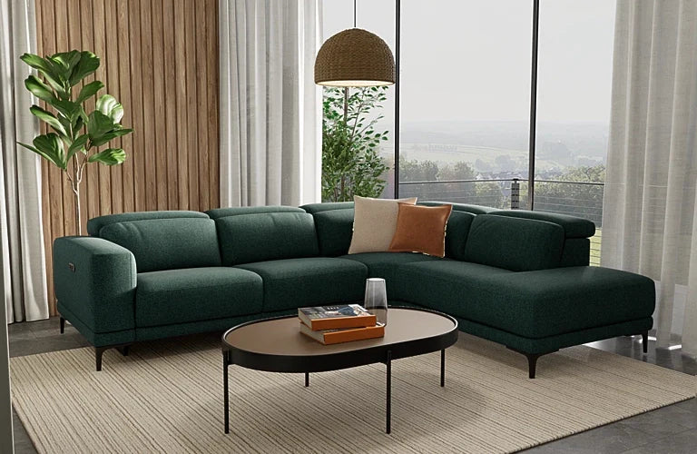 Emotion 2.5 Seater Right Corner Terminal With Electric Recliner And Electric Headrest - Fabric