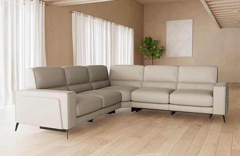 Evoque 5 Seat Corner Modular With Electric Recliners And Telescopic Headrests - Leather